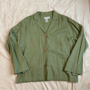 Green Linen Blend Blazer